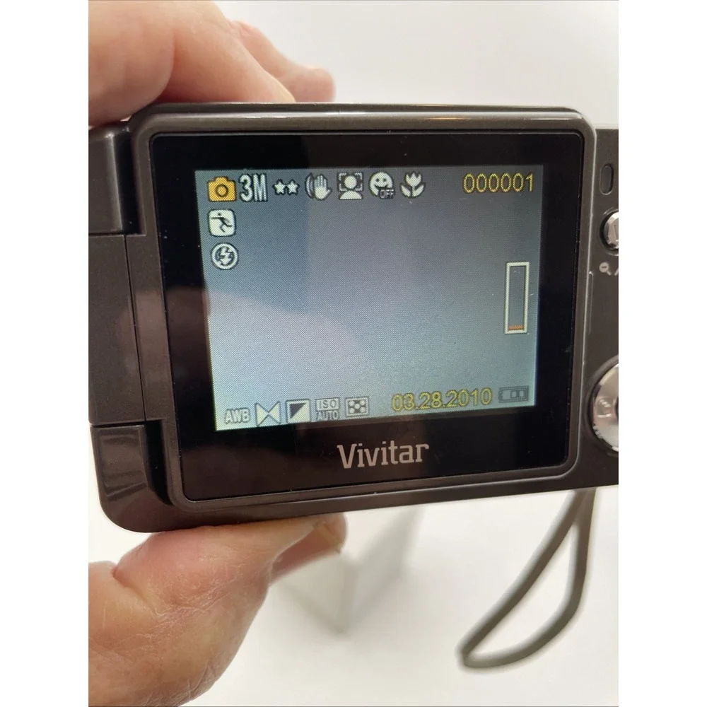 Vivitar Vivicam T027 Digital Camera 12.1MP X4 Digital Zoom Gray - Tested Working